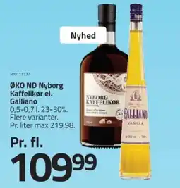 Fleggaard ØKO ND Nyborg Kaffelikør el. Galliano tilbud