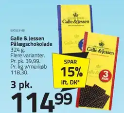 Fleggaard Galle & Jessen Pålægschokolade tilbud