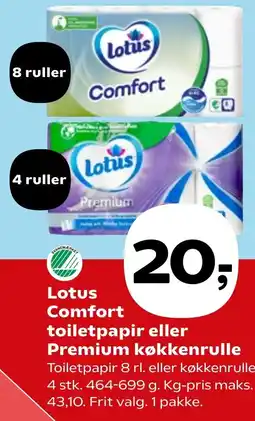 Coop.dk Shopping Lotus Comfort toiletpapir eller Premium køkkenrulle tilbud