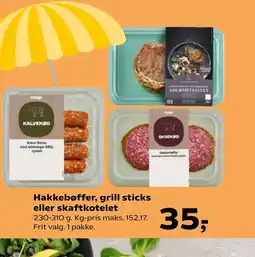 Coop.dk Shopping Hakkebøffer, grill sticks eller skaftkotelet tilbud