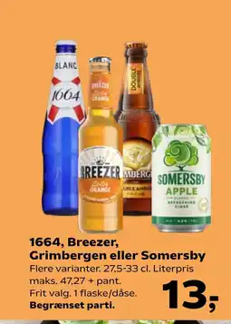 Coop.dk Shopping 1664, Breezer, Grimbergen eller Somersby tilbud