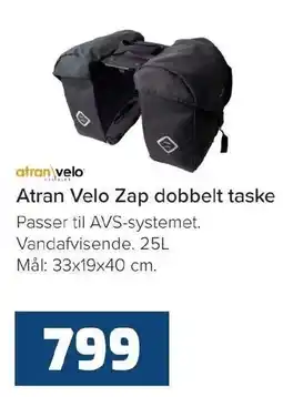 Cykelstyrken Atran velo atran velo zap dobbelt taske tilbud