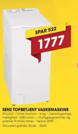 Punkt1 SENZ TOPBETJENT VASKEMASKINE STLC612 tilbud