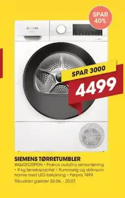 Punkt1 SIEMENS TØRRETUMBLER tilbud