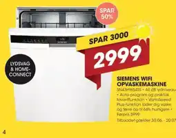 Punkt1 SIEMENS WIFI OPVASKEMASKINE tilbud