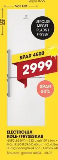 Punkt1 ELECTROLUX KØLE-/FRYSESKAB tilbud