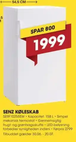 Punkt1 SENZ KØLESKAB tilbud