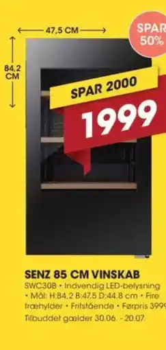 Punkt1 SENZ 85 CM VINSKAB SWC30B tilbud