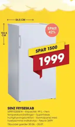 Punkt1 SENZ FRYSESKAB tilbud