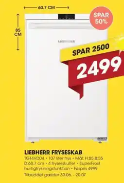 Punkt1 LIEBHERR FRYSESKAB tilbud