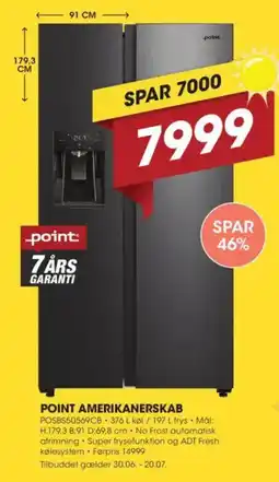 Punkt1 POINT AMERIKANERSKAB tilbud