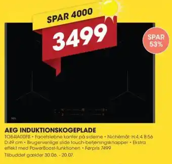 Punkt1 AEG INDUKTIONSKOGEPLADE tilbud