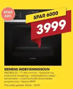 Punkt1 SIEMENS INDBYGNINGSOVN tilbud
