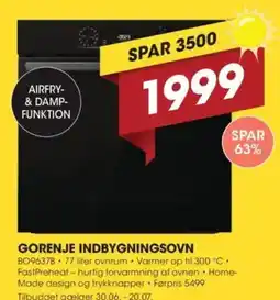 Punkt1 GORENJE INDBYGNINGSOVN tilbud
