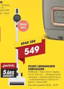 Punkt1 POINT LEDNINGSFRI STØVSUGER tilbud