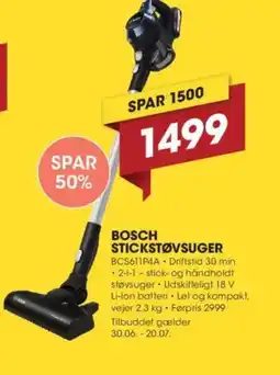 Punkt1 BOSCH STICKSTØVSUGER tilbud