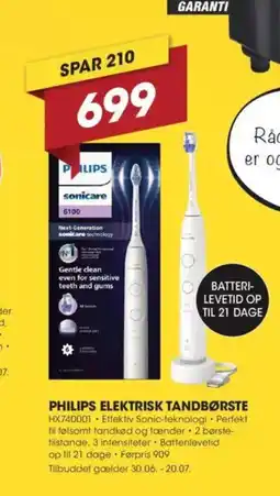 Punkt1 PHILIPS ELEKTRISK TANDBØRSTE tilbud