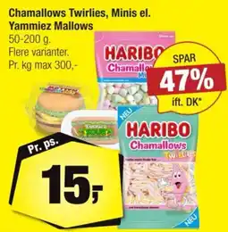 Calle Chamallows Twirlies, Minis el. Yammiez Mallows tilbud
