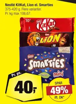 Calle Nestlé KitKat, Lion el. Smarties tilbud