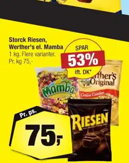 Calle Storck Riesen, Werther's el. Mamba tilbud