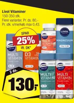 Calle Livol Vitaminer 150-350 stk. tilbud