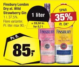 Calle Finsbury London Dry el. Wild Strawberry Gin tilbud