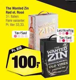 Calle The Wanted Zin Rød el. Rosé tilbud