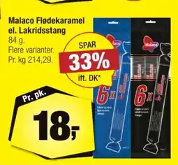 Calle Malaco Flødekaramel el. Lakridsstang tilbud