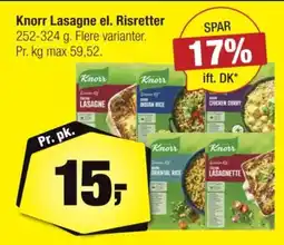 Calle Knorr Lasagne el. Risretter tilbud