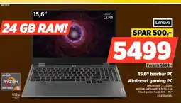 Power 15,6" bærbar PC Al-drevet gaming PC tilbud