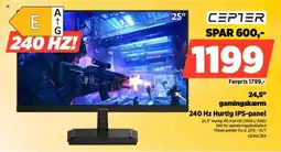 Power CEPTER gamingskærm 240 Hz Hurtig IPS-panel tilbud