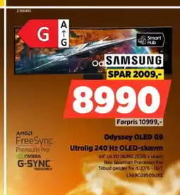 Power Samsung Odyssey OLED G9 Utrolig 240 Hz OLED-skærm tilbud