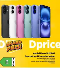 Power Apple iPhone 16 128 GB Fang det med Kamerabetjening. tilbud
