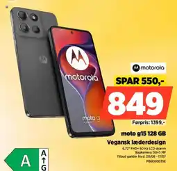 Power Moto g15 128 gb vegansk læderdesign tilbud