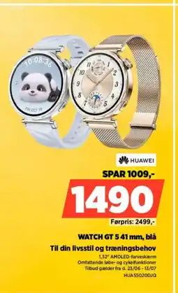 Power HUAWEI WATCH GT 541 mm, blå Til din livsstil og træningsbehov tilbud