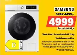 Power SAMSUNG Vask & tør i en med plads til 11 kg Vasketørremaskine tilbud