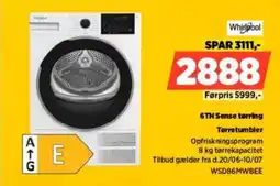 Power Whirpool 6TH Sense torring Tørretumbler tilbud