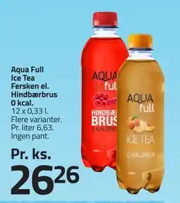 Fleggaard Aqua Full Ice Tea Fersken el. Hindbærbrus 0 kcal tilbud