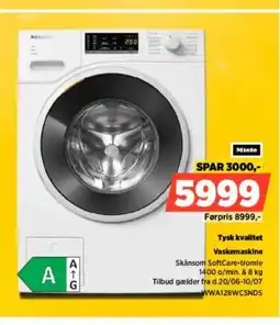 Power Miele Tysk kvalitet Vaskemaskine tilbud