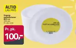 Fleggaard Engangpaptallerkener Ø23 cm tilbud
