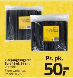 Fleggaard Flergangssugerør Sort 19 el. 24 cm tilbud