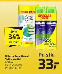 Fleggaard Gillette Sensitive el. Satincare Gel tilbud