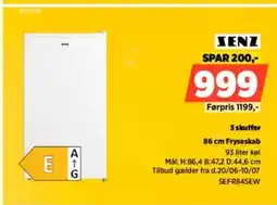 Power 3 skuffer 86 cm Fryseskab tilbud