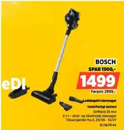 Power BOSCH Ledningsfri støvsuger Udskifteligt batteri tilbud