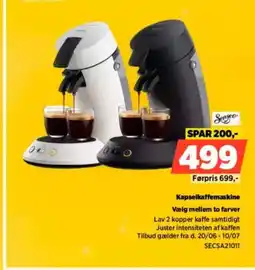 Power Kapselkaffemaskine Vælg mellem to farver tilbud