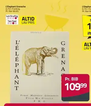 Fleggaard L’Elephant Grenache, DKK 109.99 tilbud