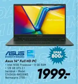 Bilka Asus 14” Full HD PC, DKK 1999 tilbud