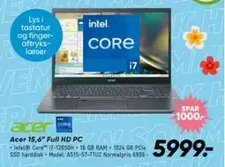Bilka Acer 15,6” Full HD PC, DKK 5999 tilbud