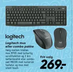 Bilka Logitech mus eller combo pakke, DKK 269 tilbud