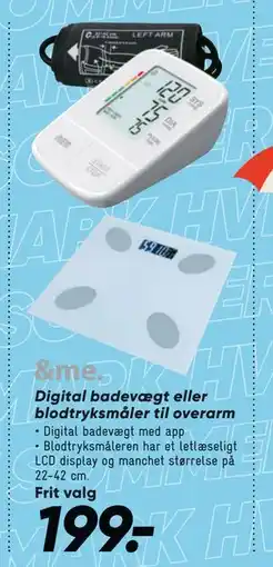 Bilka Digital badevægt eller blodtryksmåler til overarm, DKK 199 tilbud